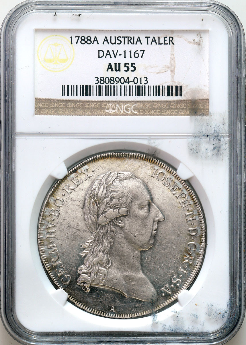Austria. Józef II (1780-1790). Talar 1788 A, Wiedeń NGC AU55 (MAX) - RZADKI